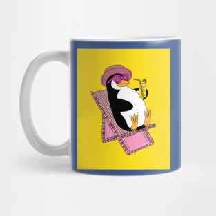 Penguin Summer Sunset Vacation Mug